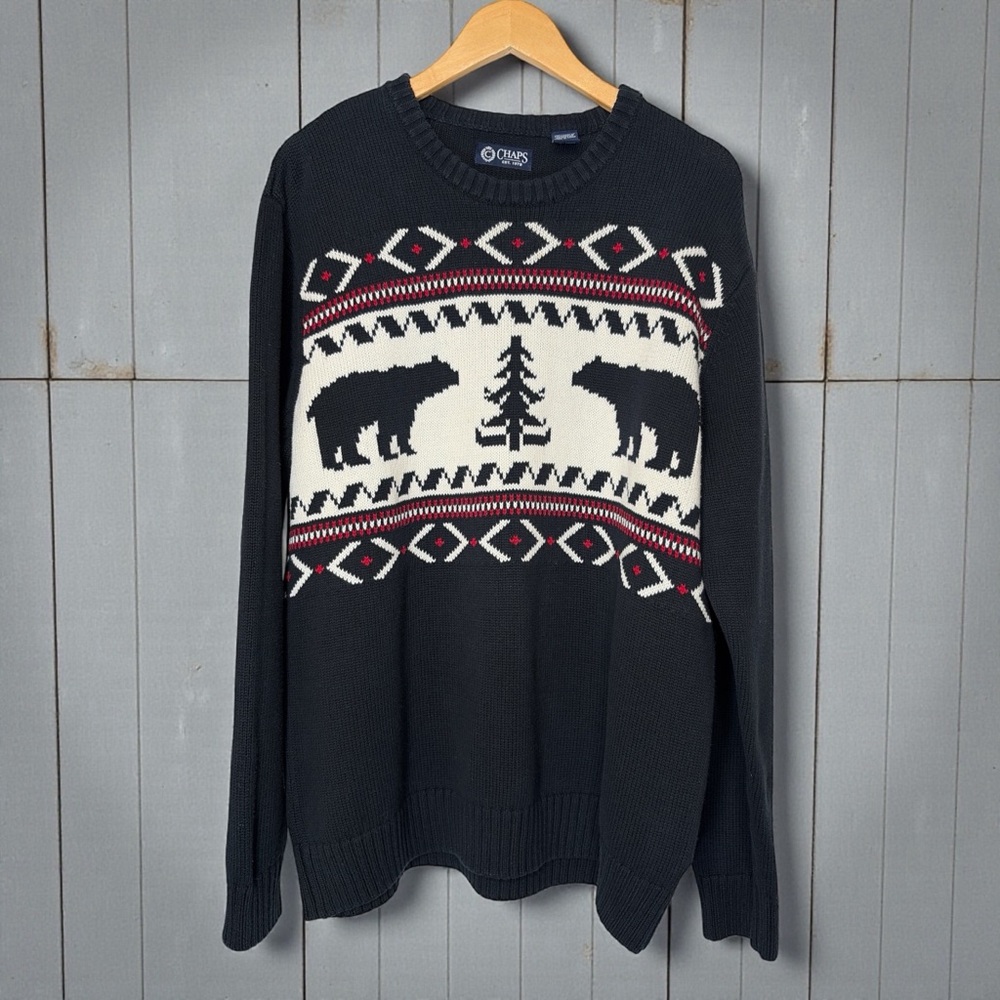 CHAPS MEN’S SIZE LARGE SWEATER 100% COTTON